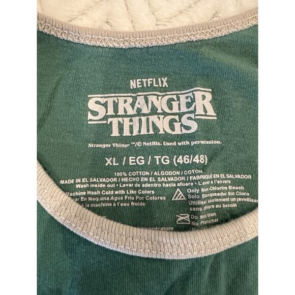 Stranger Things Hawkins High School Tank Top Mens Size XL Green Tiger Logo - Picture 5 of 6